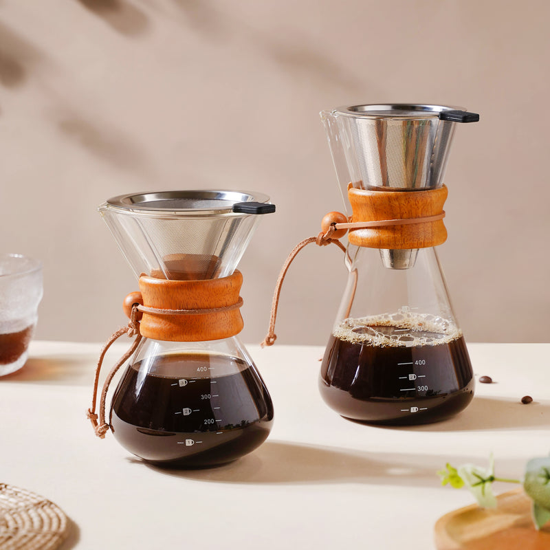 Manual Drip Coffee Maker With Borosilicate Glass Carafe- Coffee filter, coffee pot, coffee strainer | Coffee Pot and Filter for Dining table & Home decor