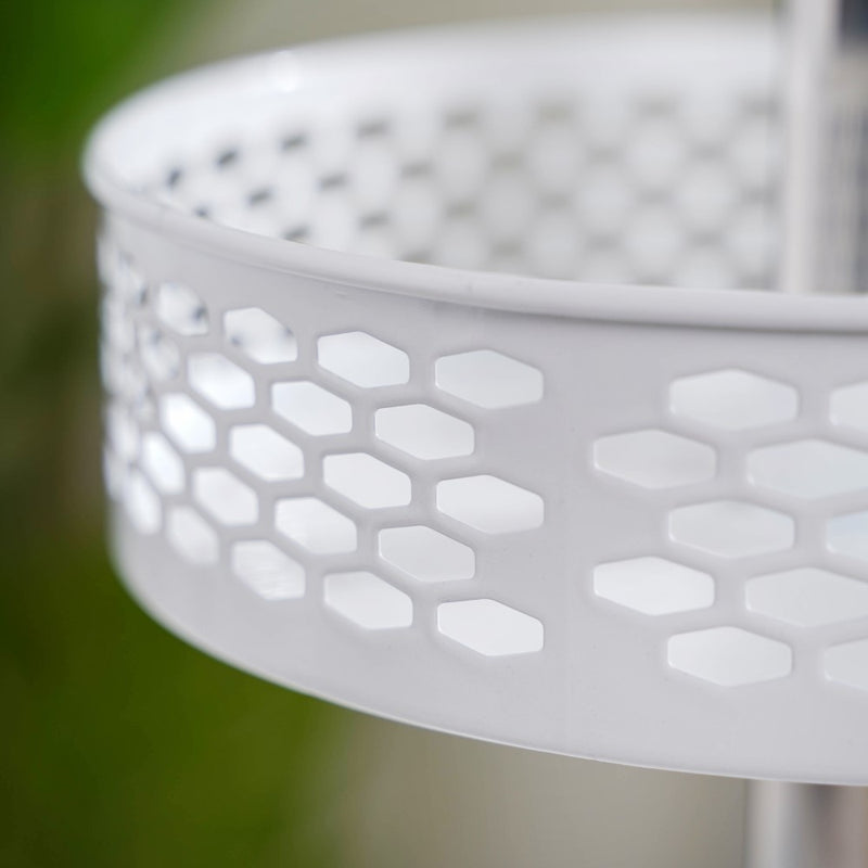 Rotating Metal Storage Rack White - Kitchen Organiser