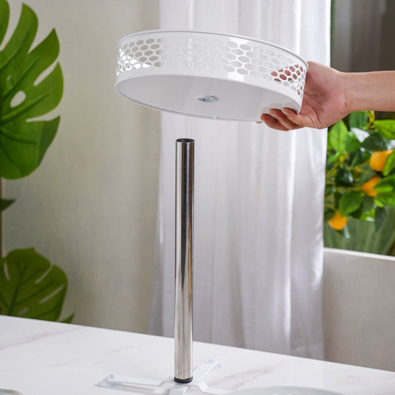 Rotating Metal Storage Rack White - Kitchen Organiser