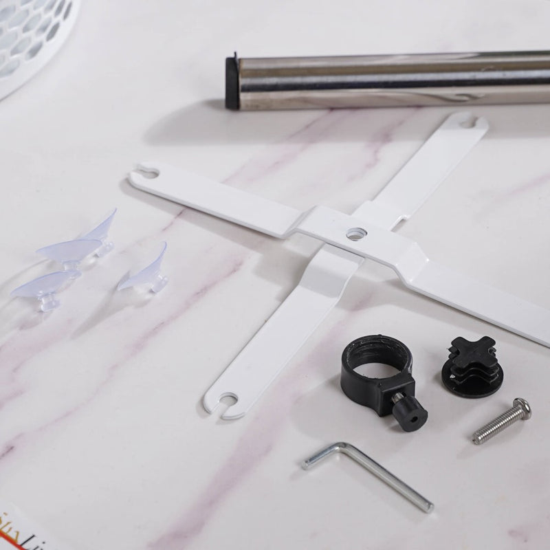 Rotating Metal Storage Rack White - Kitchen Organiser