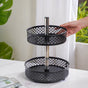 Rotating Metal Storage Rack Black - Kitchen Organiser