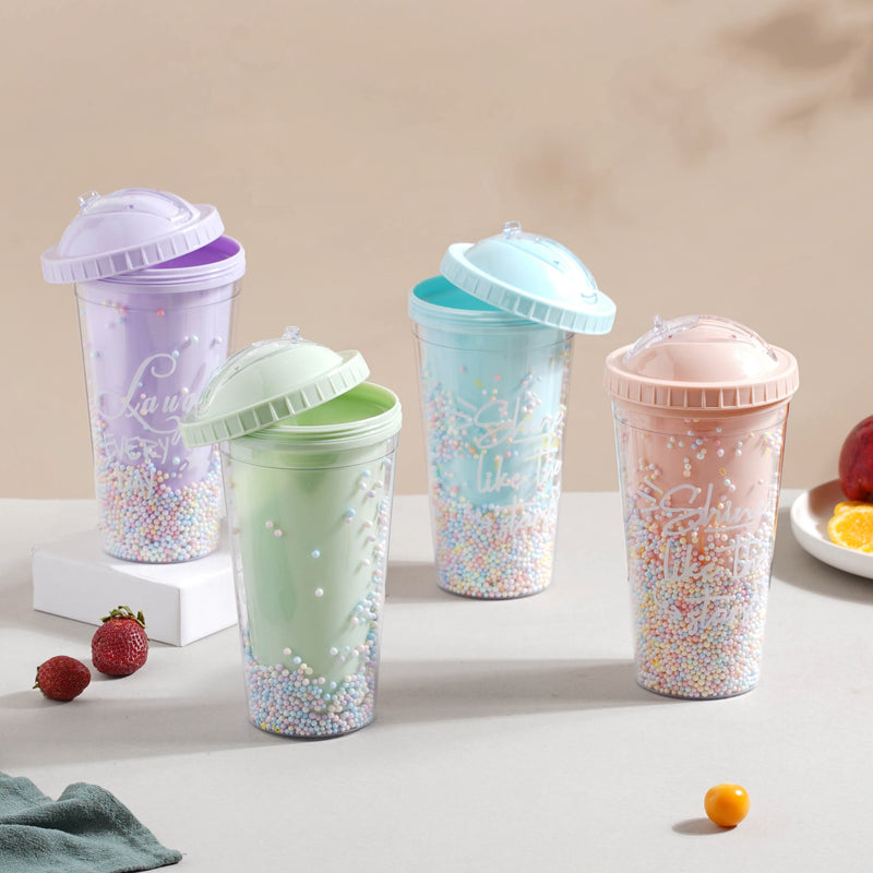 Confetti Cup and Straw- Sippers, water bottle, sipping bottle | Water Bottle for Travelling & Gym