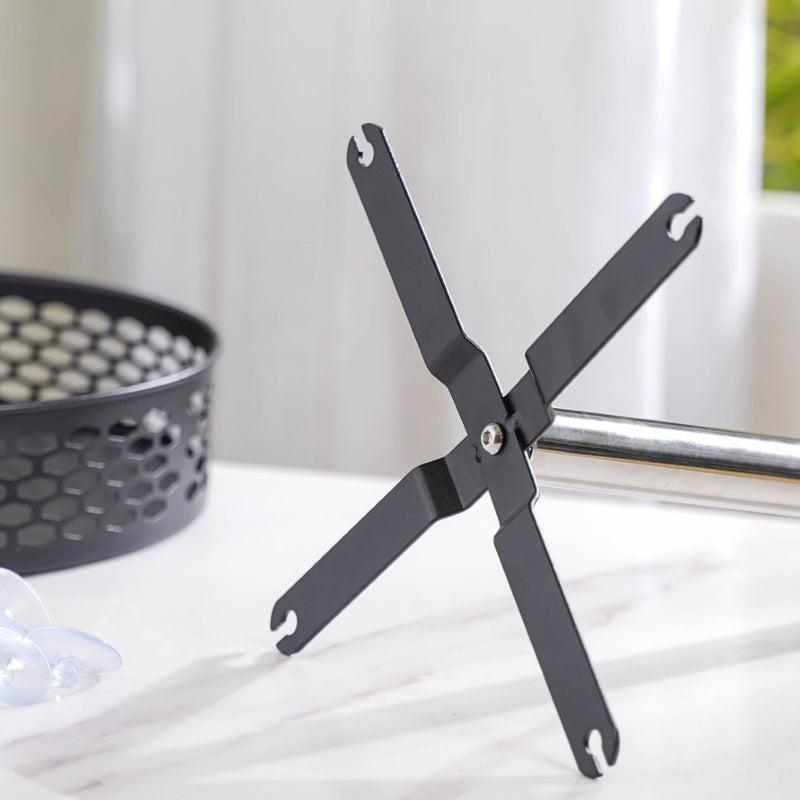 Rotating Metal Storage Rack Black - Kitchen Organiser