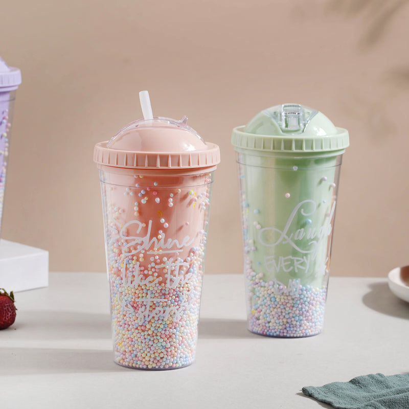 Confetti Cup and Straw- Sippers, water bottle, sipping bottle | Water Bottle for Travelling & Gym