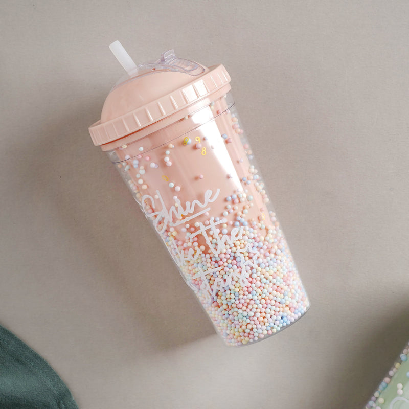Confetti Cup and Straw- Sippers, water bottle, sipping bottle | Water Bottle for Travelling & Gym