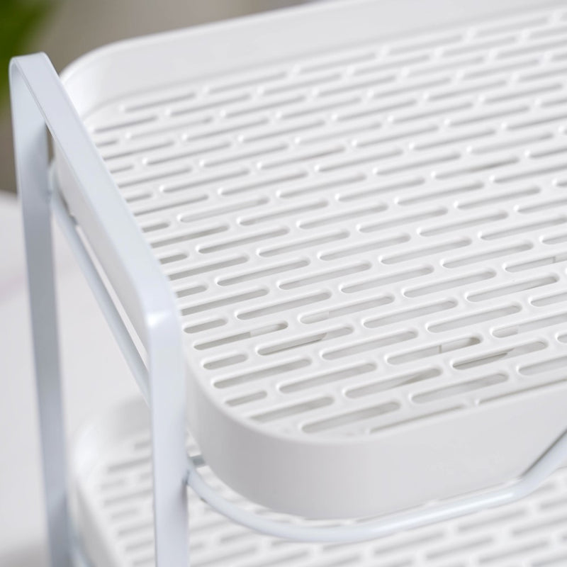 Double Decker Metal Organiser Rack White - Kitchen Organiser