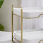 Double Decker Organiser Rack White Gold - Kitchen Organiser