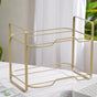 Double Decker Organiser Rack White Gold - Kitchen Organiser