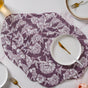 Baroque Peony Printed Cotton Table Mat Maroon Set Of 6