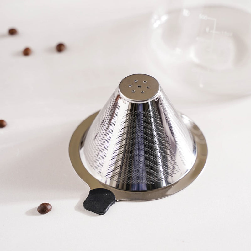 V60 Stainless Steel Coffee Filter With Pot 650ml - Coffee pot, steel coffee filter, glass pot | Glass pot with filter for Dining table & Home decor