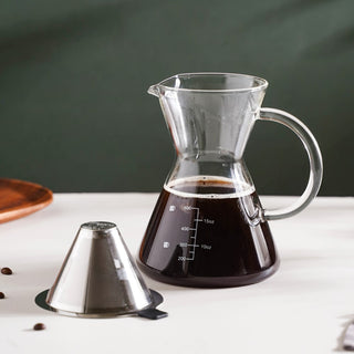 V60 Stainless Steel Coffee Filter With Pot 650ml