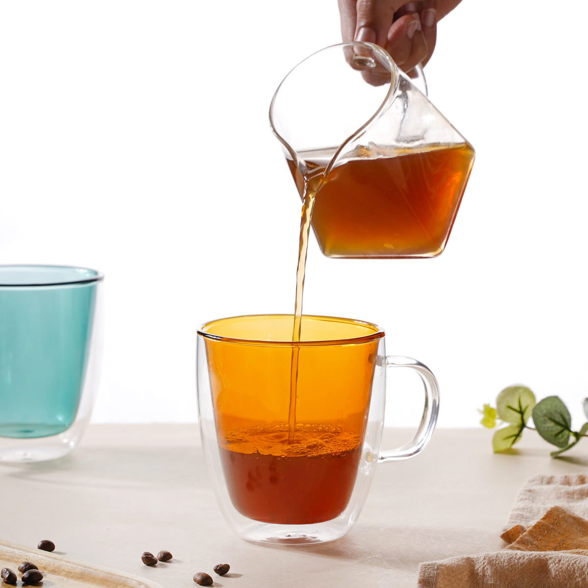 Double Walled Tea Cup Amber