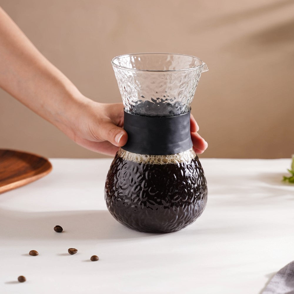 Textured Glass Manual Drip Coffee Maker Pot 900ml Online Premium Coffee Pot Nestasia