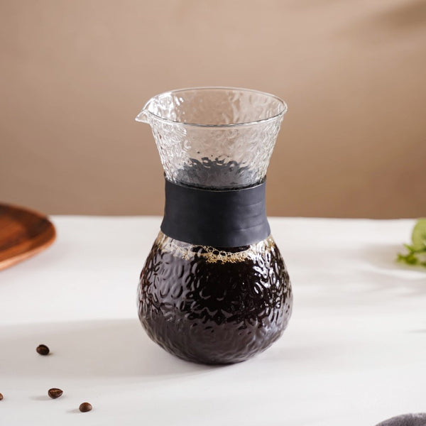 Textured Glass Manual Drip Coffee Maker Pot 900ml- Glass coffee pot, juice pot, drip coffee maker | Coffee pot for Dining table & Home decor