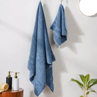 Plushy Bubbly Blue 100% Cotton Towel Set of 2