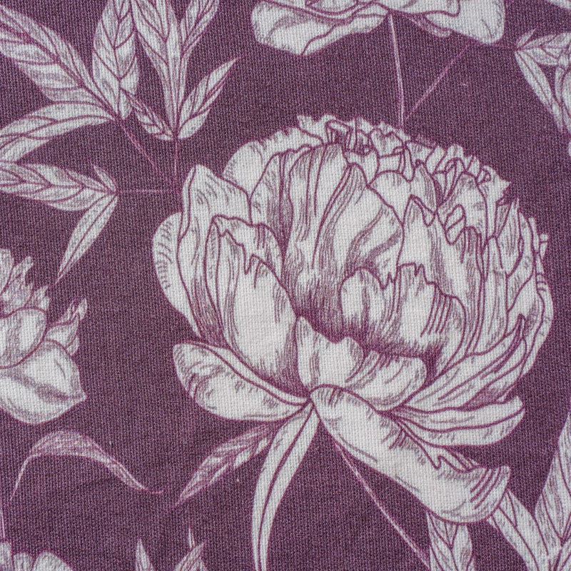 Baroque Peony Printed Cotton Table Mat Maroon Set Of 2