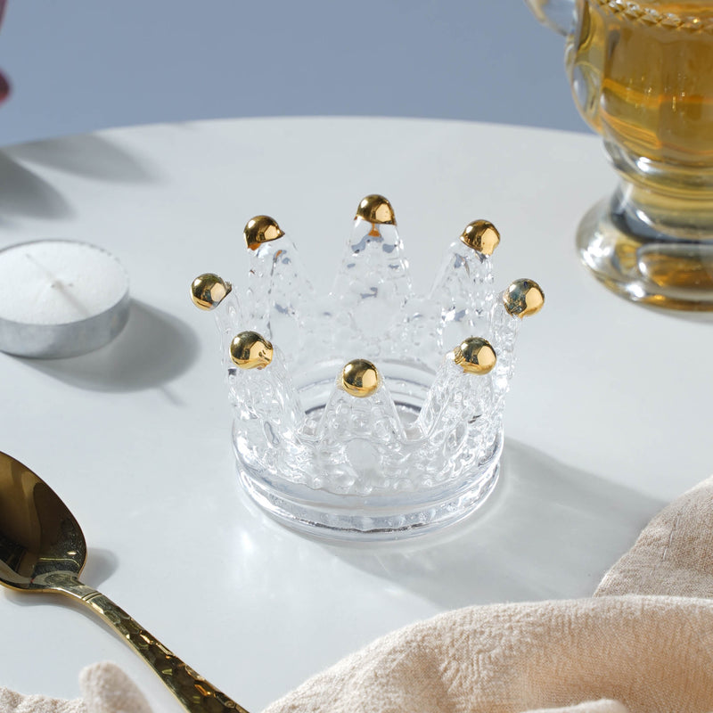 Crystal Glass Decor Accent Set of 2 - Candle holder | Home decoration item