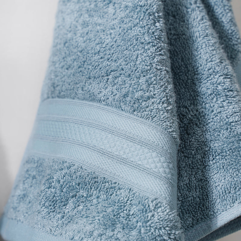 Beach Side Bamboo Blend Blue Towel Set of 2