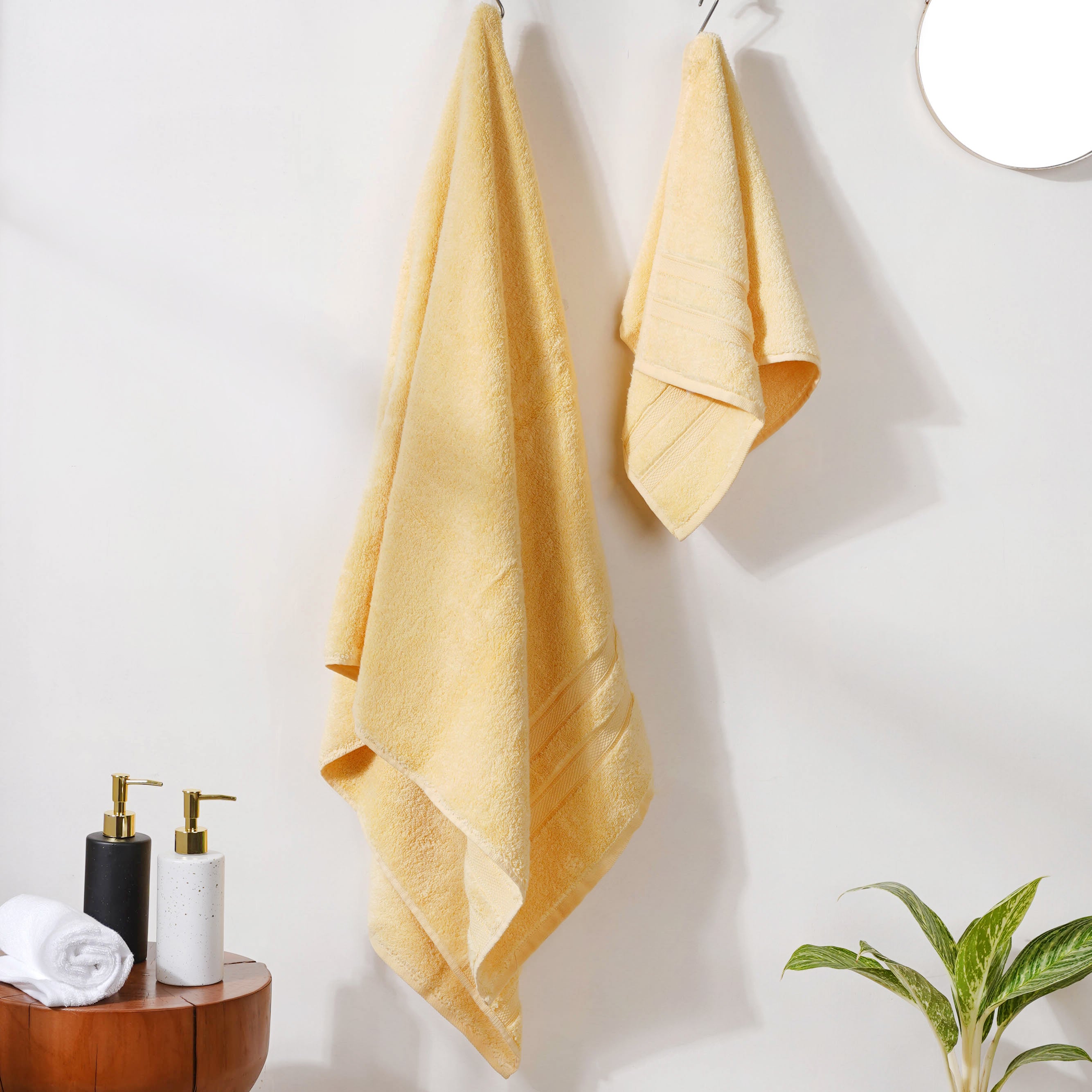 Mustard yellow towel discount set