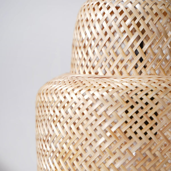 Bamboo Cylindrical Ceiling Lampshade 12 Inch