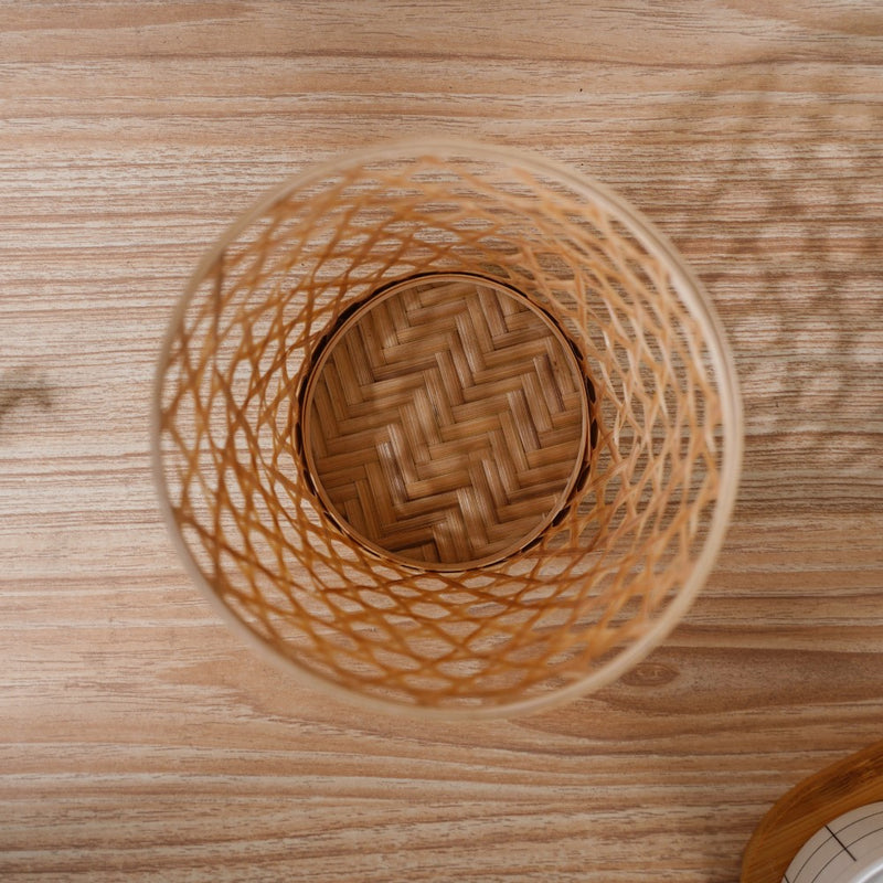 Round Patterned Bamboo Utility Basket - Basket | Wicker basket