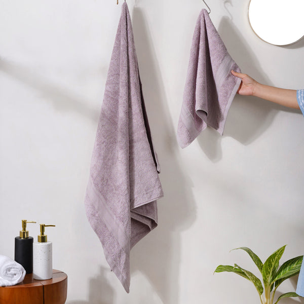 Lavender Purple Bamboo Blend Towel Set of 2