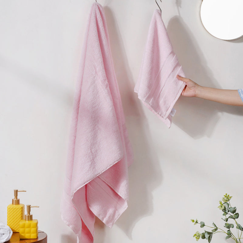 Luxe Pink 100% Organic Cotton Towel Set of 2