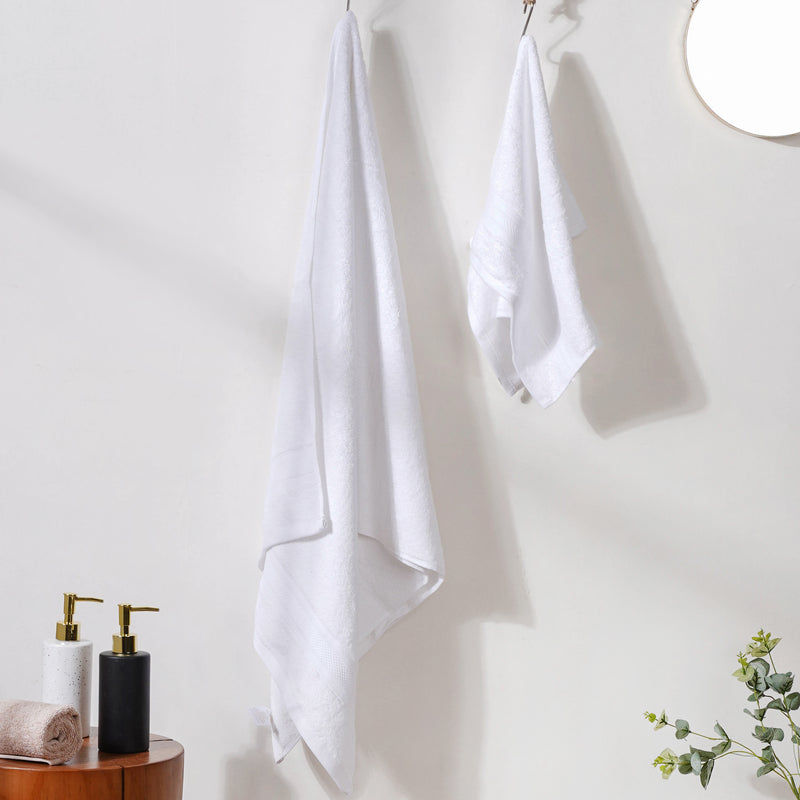 Vanilla White Bamboo Blend Towel Set of 2