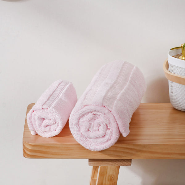 Luxe Pink 100% Organic Cotton Towel Set of 2