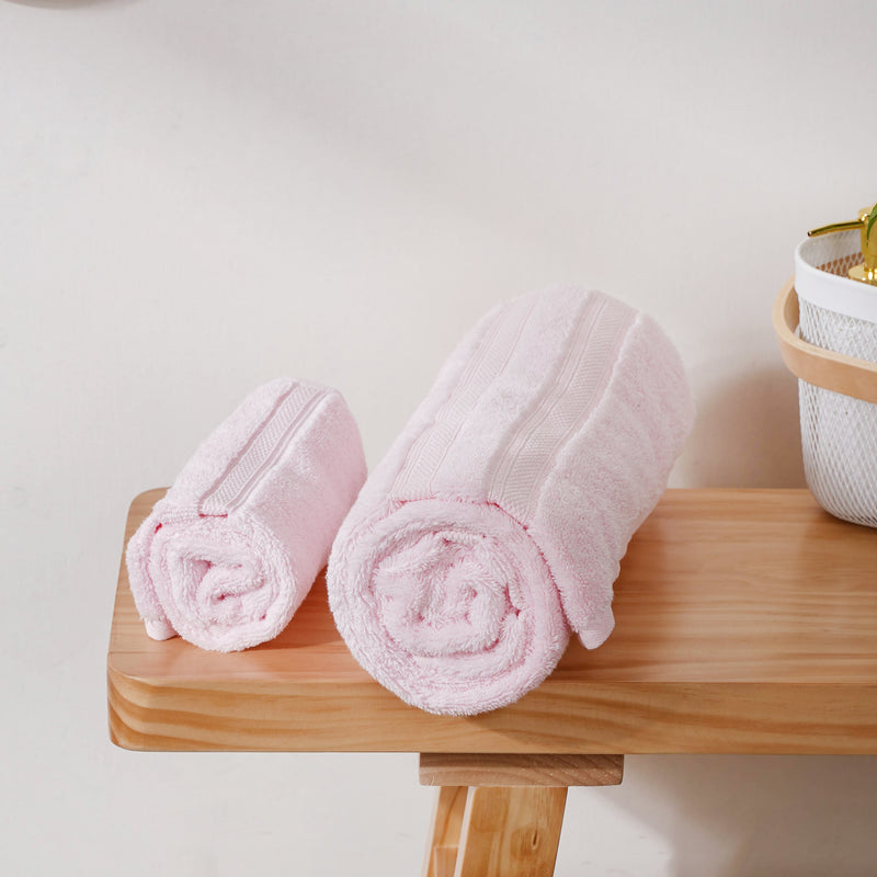 Luxe Pink 100% Organic Cotton Towel Set of 2