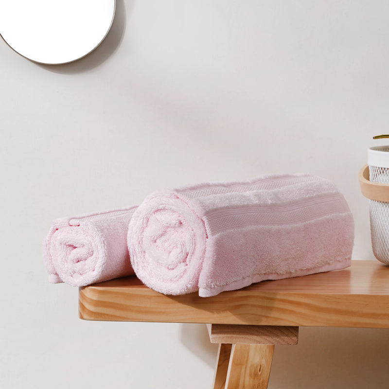 Luxe Pink 100% Organic Cotton Towel Set of 2