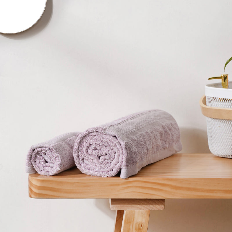 Lavender Purple Bamboo Blend Towel Set of 2