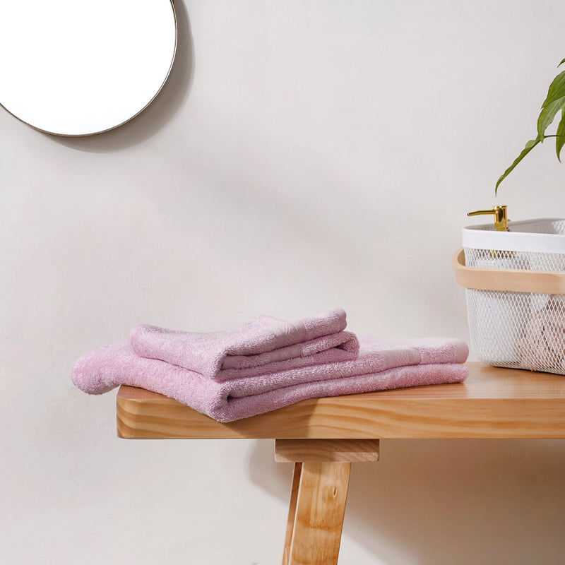 Salty Sea Bamboo Blend Pink Towel Set of 2