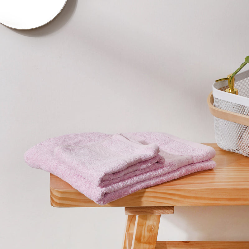 Salty Sea Bamboo Blend Pink Towel Set of 2