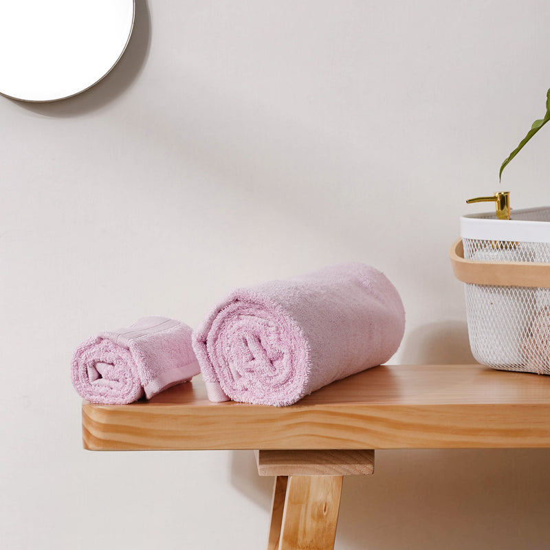 Salty Sea Bamboo Blend Pink Towel Set of 2
