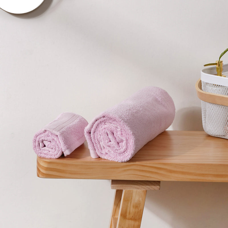 Salty Sea Bamboo Blend Pink Towel Set of 2