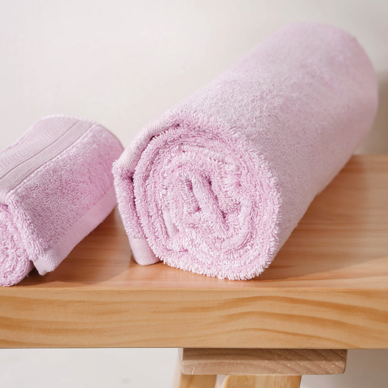Salty Sea Bamboo Blend Pink Towel Set of 2