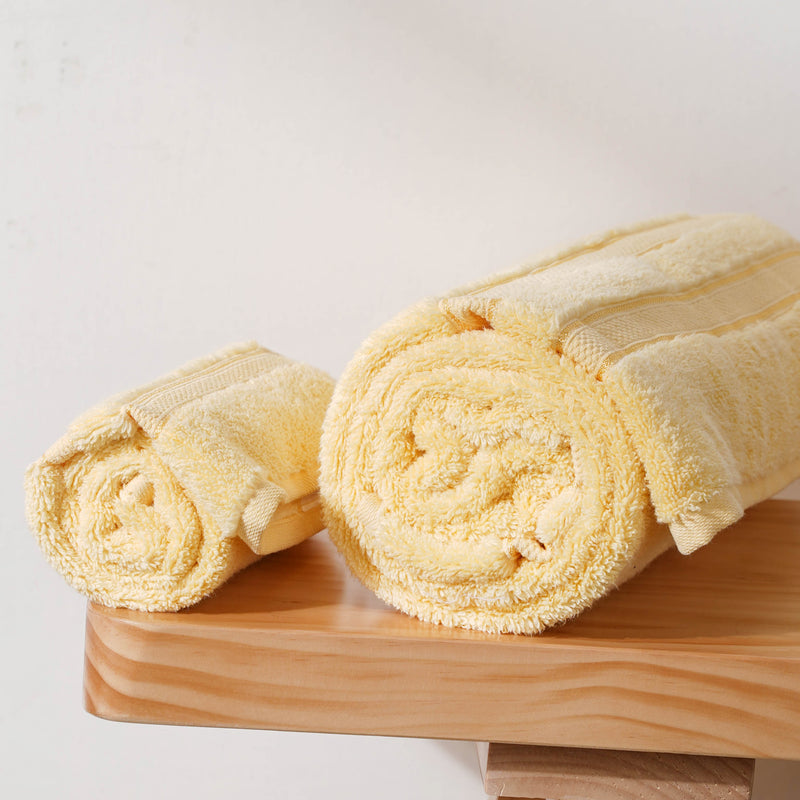 Sunshine Yellow 100% Organic Cotton Towel Set of 2