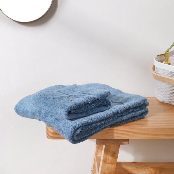 Bubbly Blue 100% Organic Cotton Towel Set of 2