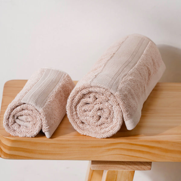 Plushy Spring Bamboo Towel Set of 2 Beige