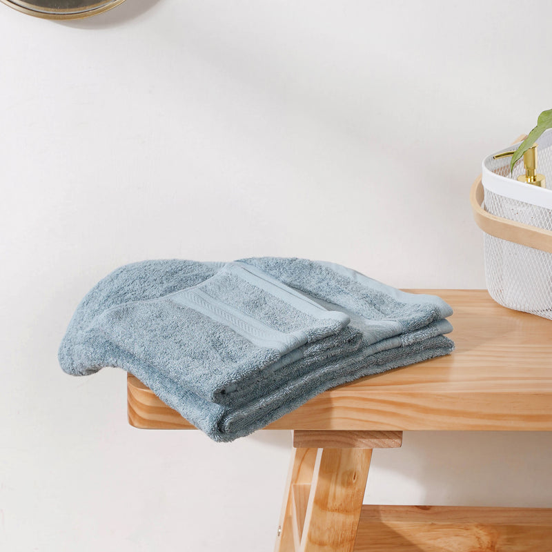 Beach Side Bamboo Blend Blue Towel Set of 2