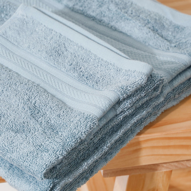 Beach Side Bamboo Blend Blue Towel Set of 2