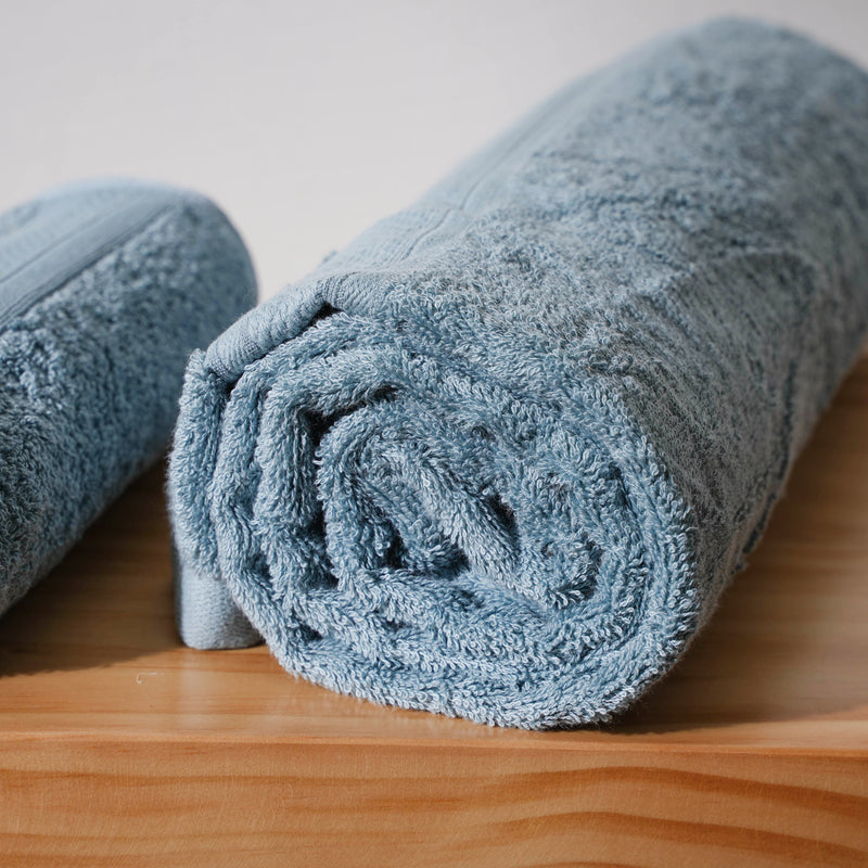 Beach Side Bamboo Blend Blue Towel Set of 2