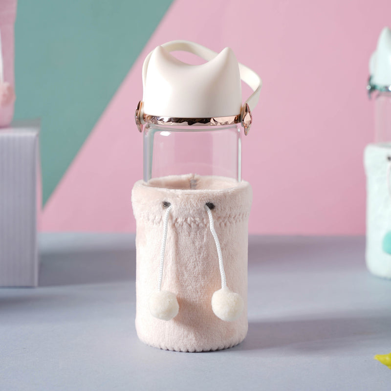 Cat Ear Water Bottle - Water bottle, glass bottle, cute water bottle | Bottle for Travelling