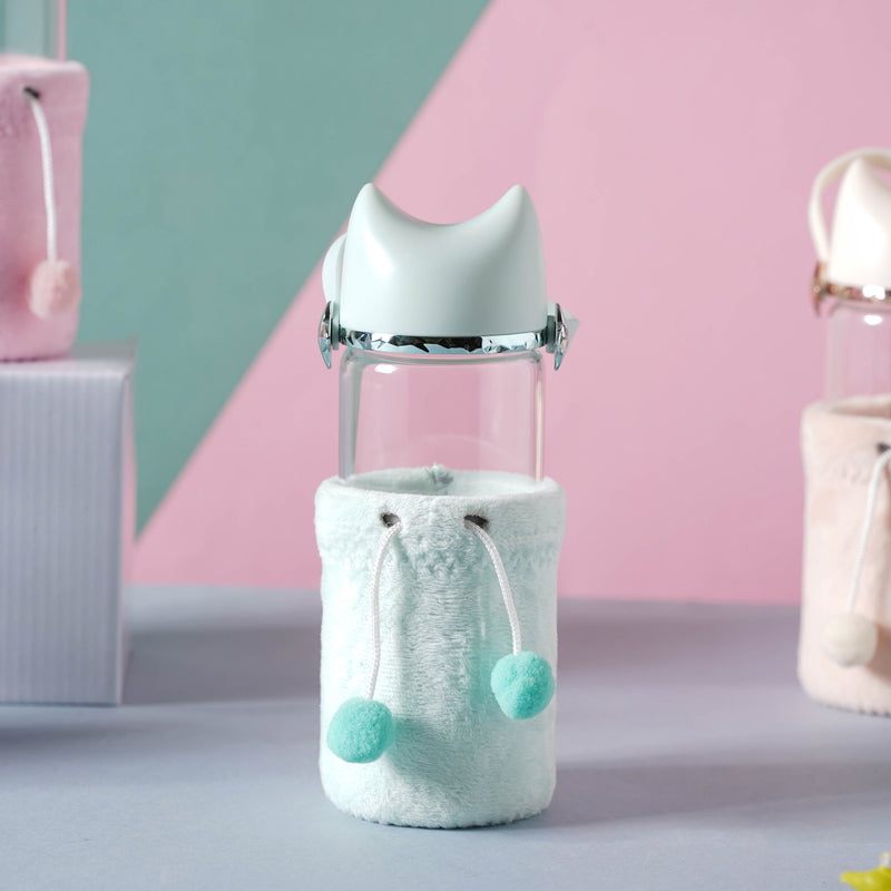 Cat Ear Water Bottle - Water bottle, glass bottle, cute water bottle | Bottle for Travelling