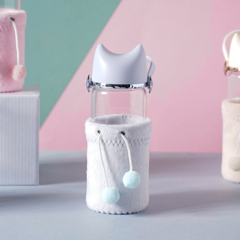 Cat Ear Water Bottle - Water bottle, glass bottle, cute water bottle | Bottle for Travelling