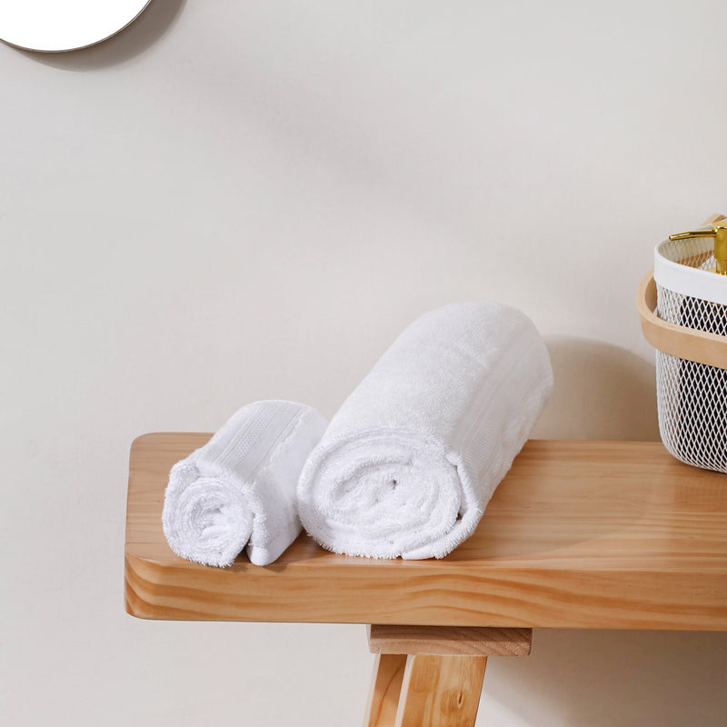 Vanilla White Bamboo Blend Towel Set of 2