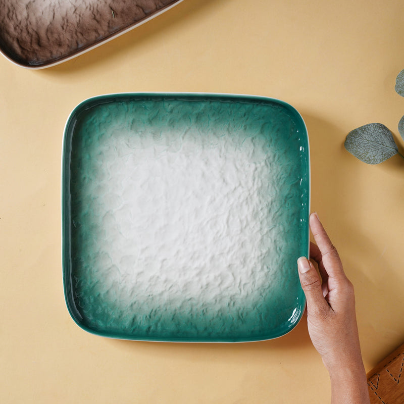 Large Rustic Design Platter - Serving plate, lunch plate, ceramic dinner plates| Plates for dining table & home decor