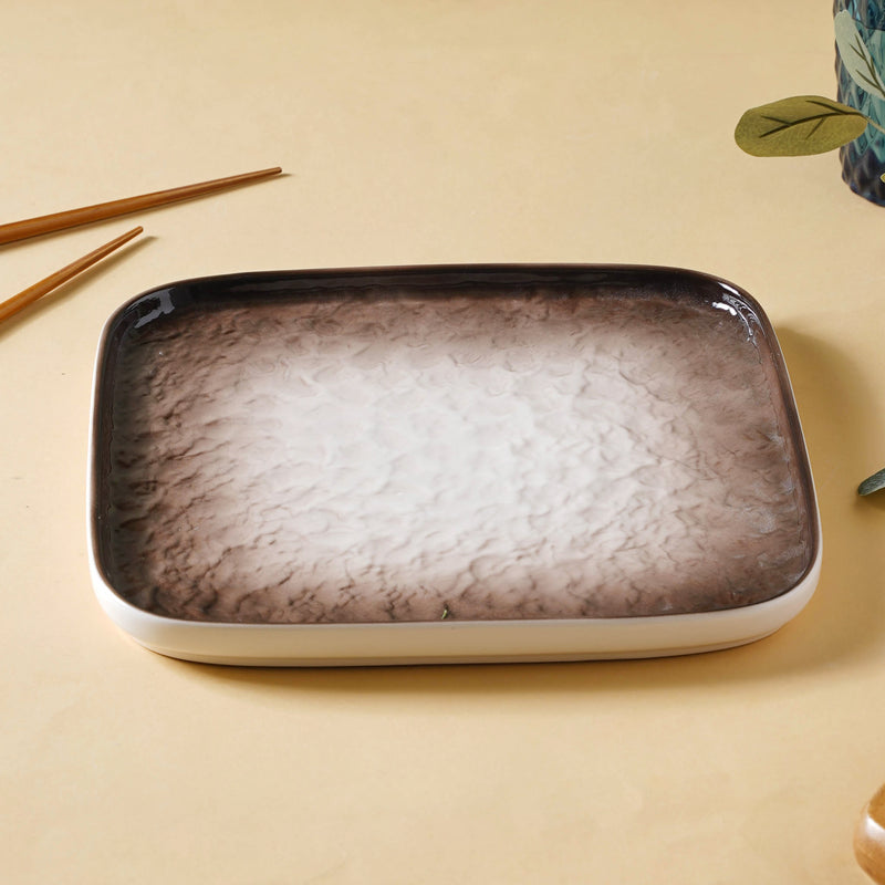 Large Rustic Design Platter - Serving plate, lunch plate, ceramic dinner plates| Plates for dining table & home decor