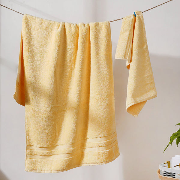 Sunshine Yellow 100% Organic Cotton Towel Set of 2